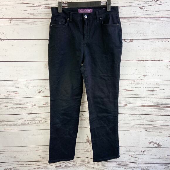 Gloria Vanderbilt Black Amanda Straight Leg High Rise Cotton Denim Jean - Picture 2 of 8